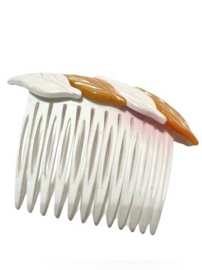 Vintage 1970’s Hippie Leaf Decorated Hair Comb, Deadstock, Made in‎ France